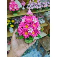 ราคา ราคาต่อ1 ชิ้น /พานพุ่มดอกบัวดินปั้น (21478616730)