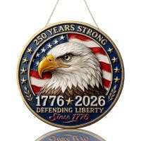 ราคา 250th Anniversary ไม้แขวนป้าย America Independence Day Eagle ประตู USA พวงหรีด 1776-926 ประตูตกแต่ง 3D สองชั้น 250 ปี Eagle Wall Plaque ป้ายสําหรับประตูด้านหน้า Wall De (55707767231)