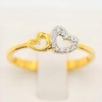 ราคา Happy jewelry แหวนเพชรหัวใจคู่เล็กใหญ่ น่ารักๆ แหวนเพชร แหวนทองเพชรแท้ ทองแท้ 37.5% ME635 (56658263111)