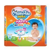 ราคา มามี่โพโคแฮปปี้เดย์แอนด์ไนท์กางเกงผ้าอ้อมเด็ก M 17ชิ้น Mamy Poko Happy Day and Night Baby Diaper Pants [8851111418282] (47857617933)