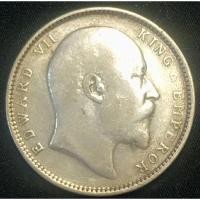 ราคา บริติชอินเดีย (British India), ปี 1907, เหรียญเนื้อเงิน One Rupee, Edward VII (14348702727)