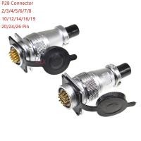 ราคา 1Set WS28 P28 Aviation connector 2/3/4/5/7/8/10/12/16/17/20/24/26 Pin Connector aviation FEMale Plug male Socket plug co (21851671217)