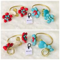 ราคา ส่งต่อเก่าเก็บ ชุดกำไลข้อมือและแหวน Turquoise เทอร์คอยส์เทียม/ทองเหลือง สวมใส่ง่ายเพียงง้างออกและสวมใส่ เครื่องประดับ (24359590087)