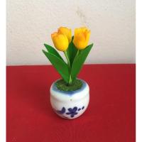 ราคา กระถางดอกทิวลิปสีเหลือง 3"1/2"ดินปั้น (6058657427)