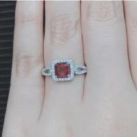 ราคา แหวนพลอย ทับทิมสีแดง(RUBY)ประดับด้วยเพชรรัสเซีย เงินแท้ 92.5 %รุ่น1846-RU (5238275970)