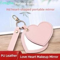 ราคา FENGHA จี้หนัง PU, PU หนังรถ Key Holder Love Heart กระจกแต่งหน้า, Creative สไตล์เกาหลีกระเป๋าเป้สะพายหลังตกแต่งหมุนกระจกขนาดเล็กที่มีสีสัน Love พวงกุญแจกลางแจ้ง (53654993173)