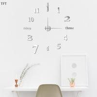 ราคา (FTT) นาฬิกาติดผนังกระจกติดผนัง3D 1ชิ้นนาฬิกาแขวนผนัง DIY นาฬิกาแขวนผนังดีไซน์ทันสมัยปิดเสียงควอตซ์ตกแต่งบ้านใหม่ (48658145337)