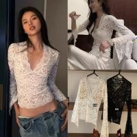 ราคา W7810 เสื้อแขนยาว ปลายแขนแต่งทรงบาน ผ้าลูกไม้ ผ้าดี ใส่สวย ทรงสวยมากๆค่า แฟชั่นเกาหลี TAG WG.WE (53601138964)