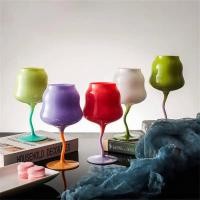 ราคา 1pc Creative Cream Goblet Medieval Retro Crystal Glass Home Decorative Cup Sparkling Wine Glass Juice Cup For Cold Drink (29963988719)