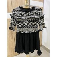 ราคา เสื้อตัวยาว แต่งลูกไม้ ขาว-ดำ สไตล์เกาหลี (มือสอง) (3623545725)