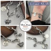 ราคา สร้อยมือเงินแท้​ 92.5% ลายโซ่​ ห้อยจี้ช้าง​และ​มงกุฎ​ น่ารักมากๆ (12995967775)