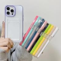 ราคา 3in1 อโฟน TPUใสผู้ถือบัตรเคส For iPhone 11 7 8 Plus 13 12 14 Pro Max XR X Xs Max 6 6s SE 2020 ซิลิโคนนิ่ม เคสมือถือ (22818912679)