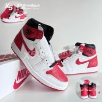 ราคา Nike ของแท้ 100% Air Jordan 1 Retro High OG สีขาวแดง (40417301079)