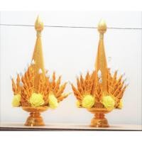 ราคา บายศรีผ้า บายศรีปากชาม งานผ้า ขนาดความสูง 23 ซม. ราคาเป็นคู่ (7573184657)