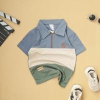 ราคา BRAVEKIDS PANEL SHIRT เสื้อโปโลพร้อม ZIPPER COLLAR 18 KIDS COTTON PIQUE BOYS 1-5 YEARS (53406166874)