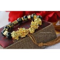 ราคา ข้อมือปี่เซี๊ยะ อักขระโอม งานสวยเกรดดี ปี่เซี๊ยะ สร้อยข้อมือปี่เซี๊ยะหินสีดำ (1784646523)