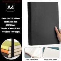 ราคา NANZHIJIABI สมุดโน๊ตขนาดใหญ่ เส้น/เปล่า 200 หน้า A4 สมุดบันทึกหนา, หนัง Journal Office ปก PU ขนาดใหญ่แนวนอน Line A4 สมุดสี่เหลี่ยมการประชุมสํานักงาน (49958268333)