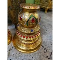 ราคา ขาตั้ง ตาลปัตร แบบน้ำเต้า ลายบัว ไม้จามจุรี ฐานตาลปัตร พัดยศ ที่ตั้งตาลปัตร ที่เสียบตาลปัตร ไม้ปิดทองเปลวส่องประกาย (23741031888)