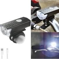 ราคา ไฟจักรยานกันน้ำ USB ชาร์จด้านหน้า LED ไฟจักรยานขี่จักรยานโคมไฟไฟฉายมือจับไฟฉายอุปกรณ์จักรยาน (3744630031)