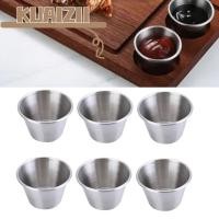 ราคา KUAIZII 6 ชิ้นชามน้ําจิ้ม,รั่วแตกแก้วเครื่องดื่มสแตนเลส,ทนทานแบบพกพาวางซ้อนกันได้70มิลลิลิตรสแตนเลสยิงถ้วยตั้งแคมป์ (55808028103)