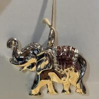 ราคา จี้เงินแท้รูปช้าง พลอยแท้โกเมน จี้ช้าง Thai elephant pendant 100%silver (9936628108)
