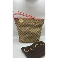 ราคา Gucci GG canvas tote bag with pink แท้ มือสอง (54103984895)