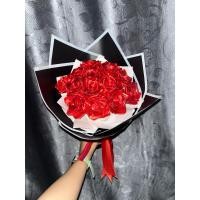 ราคา ช่อริบบิ้นกุหลาบสีแดง 15 ดอก (25640416369)