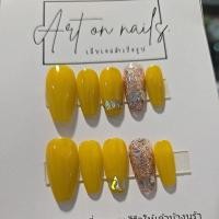 ราคา A04 เล็บปลอมสีพื้น+กลิตเตอร์ (53452444829)