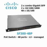 ราคา Cisco switch 48 port gigabit PoE Layer 3 SF300-48P 10/100 PoE Managed Switch with Gigabit Uplinks sf300 (8664587613)