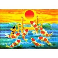 ราคา โปสเตอร์ รูปวาด ปลาคาร์ฟ ปลามงคล ภาพมงคล เสริมฮวงจุ้ย Fancy Carp 鯉 POSTER 24”x35” Inch Fish Koi Kohaku V5 (4048118432)