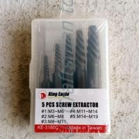 ราคา ชุดถอนเกลียวซ้าย ชุดถอนเกลียวซ้าย 3-19 มม KING EAGLE. 5 ตัวชุด รุ่น KE-3180C ( Screw Extractor) ใต้หวัน (22447070424)