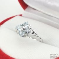 ราคา SKJewelryfactory แหวนเงินแท้ 92.5% ฝังพลอยบลูโทปาซแท้ สีฟ้าพาสเทล ดีไซน์น่ารัก เรียบหรู ER01881-BTP (3374151238)