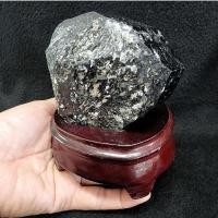 ราคา หินก้อนแบล็คทัวร์มาลีน แบล็คทัวร์มาลีน ทัวมารีน ทัวมาลีน(Black Tourmaline)มีติดแร่ไมก้าน้ำหนัก 688.4 กรัม (19411316826)