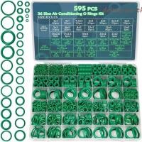 ราคา DELMERWU Seal Rubber O-Rings, Assortment Set Rubber Accessories Air Conditioning O Ring Kit, Universal Fit 36 Size Maintenance 595pcs O-Type Sealing Rubber Ring Compressor (49406460243)