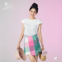 ราคา กางเกงกระโปรงผู้หญิง [Papillon] Woman Yuri Shorts - Modern Thai Plaid ผ้าทอลายผ้าขาวม้าไทย เอวสูงใส่ง่ายด้วยซิปหลัง (24726442976)