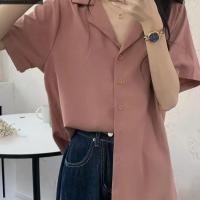 ราคา MIKIEK16_สาวอวบไซส์ 40-60 นิ้ว เสื้อทำงานสาวอวบ พลัสไซส์แขนสั้นคอฮาวาย (54457598839)