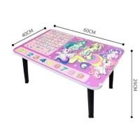 ราคา โต๊ะญี่ปุ่น โต๊ะพับญี่ปุ่น โต๊ะเขียนหนังสือ ลายตัวอักษร กขค ABC ขาพลาสติก ขนาด 40x60cm โต๊ะเขียนหนังสือสำหรับเด็ก โต๊ะเข (24460906462)