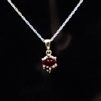 ราคา สร้อยเงินแท้พร้อมจี้พลอยโกเมนแท้ บ่อจันทบุรี ขนาดกลม7มิล สีแดงสวย ชุบทอง สินค้ามีใบรับประกัน (22285706732)