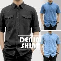 ราคา Kemeja Denim Lelaki Cotton | เสื้อเชิ้ตยีนส์ผู้ชาย | แขนยาวและแขนสั้น | S–4XL มีไซส์ (51756998470)