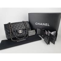 ราคา USED!!! CHANEL CLASSIC 10 BLACK LAMBSKIN SHW (19911217704)
