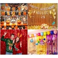 ราคา Tinsel Backdrop Background Birthday New Year Party Decoration 1x2m ม่านฟอยล์ ฉากหลัง แบล็คดรอป ปาร์ตี้ วันเกิด ปีใหม่ (29035687155)