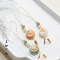 ราคา หยกขาวโพธิ์รากแหวนวิ่งโซ่โทรศัพท์มือถือเชือกเส้นเล็กแหวนเครื่องประดับทอมือสั้น (28490591836)