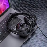 ราคา HOCO w103Gaming Headphonesหูฟังครอบหูมีไมค์ ฟังเพลงได้ คุยโทรศัพท์ (16321994600)