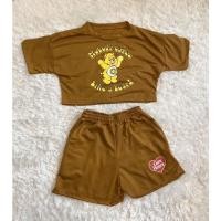 ราคา มือ 1 ชุดเซ็ท 2 ชิ้น เสื้อ+กางเกง แนววินเทจ สีน้ำตาล (11354243052)