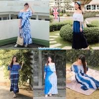 ราคา เดรสมัดย้อมปาดไหล่ (2709350799)