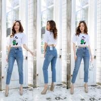 ราคา Mystyle Jeans กางเกงยีนส์ทรงบอยปลายขาตัด•No.Ms1123 (1305071063)