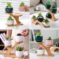 ราคา Uein 3 ชั้นที่วางกระถางต้นไม้ทนทาน Planter ถาดไม้ไผ่ดอกไม้กระถางต้นไม้ขาตั้ง 1 ชิ้น (27466593733)