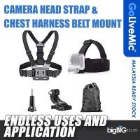 ราคา GoLiveMic Action Camera Head Strap Chest Harness Belt Mount พร้อมกระเป๋าถือเข้ากันได้กับ Gopro Hero Dragon Touch (23768937127)