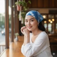 ราคา ผ้าโพกผม ย้อมสีธรรมชาติ จากคราม ครั่ง มะเกลือ เปลือกมังคุต (13513651353)