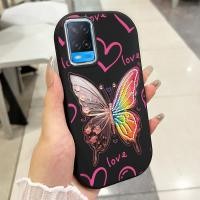 ราคา เคสสำหรับ OPPO A54 เคสโทรศัพท์เพชรน้ำงามผีเสื้อกันกระแทกกลมและอ้วน (40120287444)